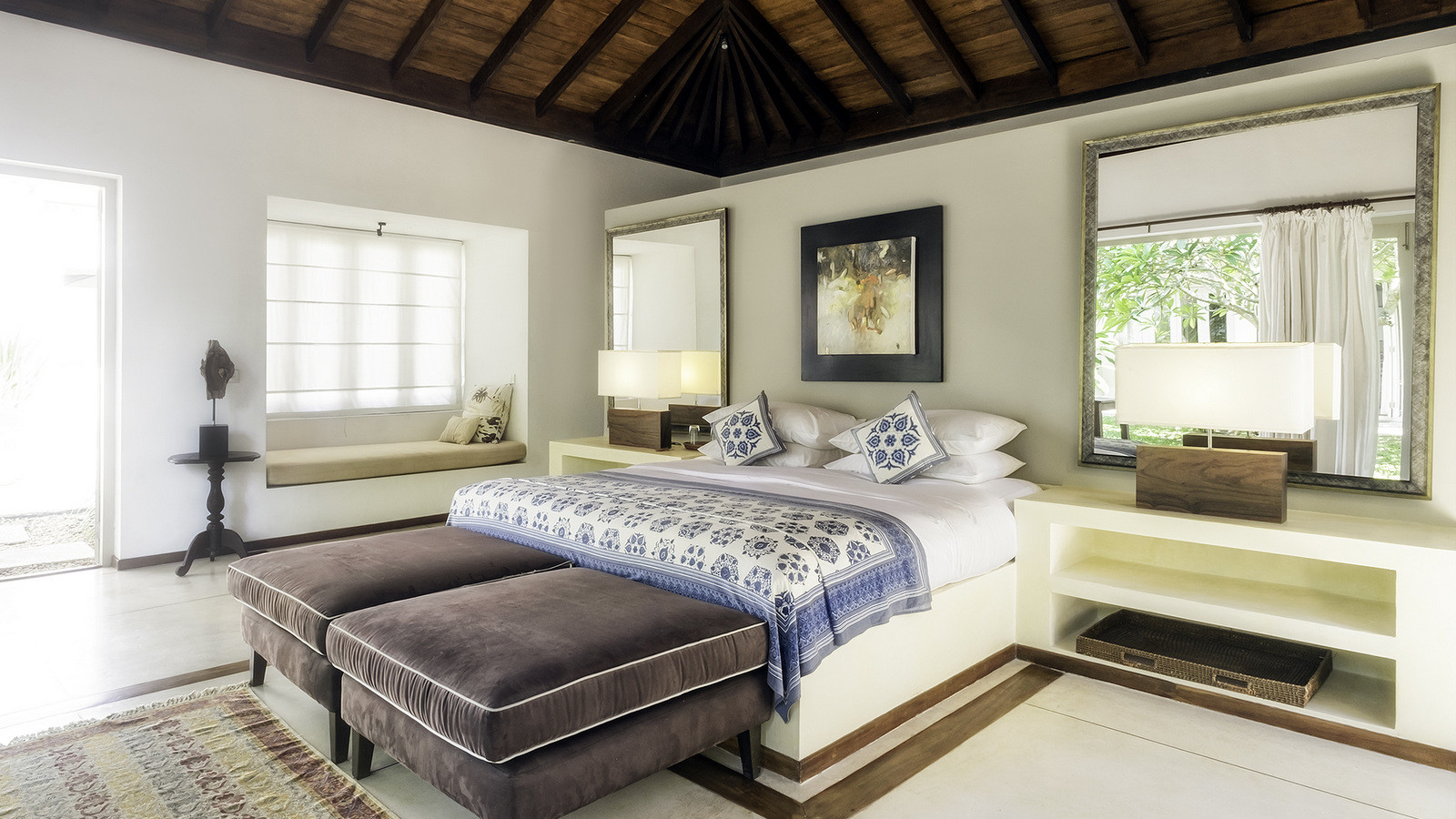 Magnificent well designed bedroom interior at Elysium Villa